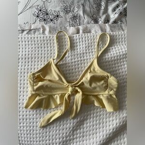 Yellow Ruffled Tie-Front Swim Top